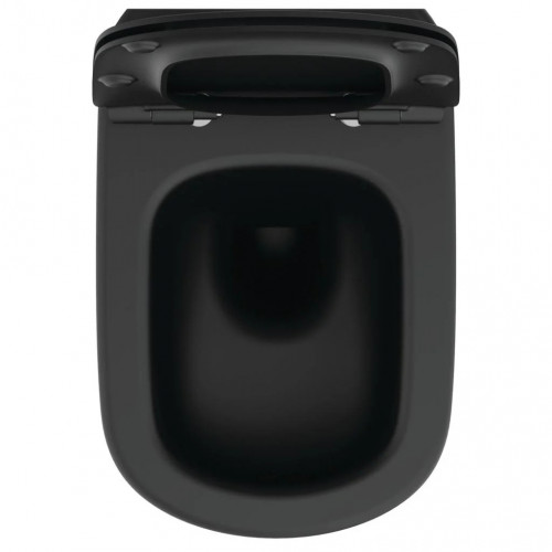 Vaso WC sospeso AquaBlade® Tesi nero opaco con sedile rallentato