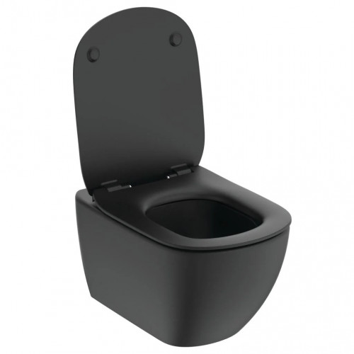Vaso WC sospeso AquaBlade® Tesi nero opaco con sedile rallentato