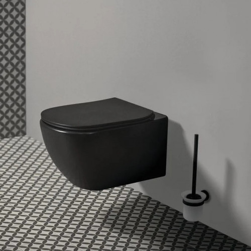 Vaso WC sospeso AquaBlade® Tesi nero opaco con sedile rallentato