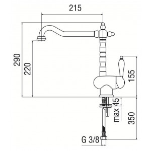 Miscelatore monocomando lavello Antica cromo lucido - Nobili 2