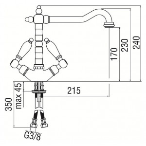 Rubinetto bicomando lavello Antica cromo lucido - Nobili 2