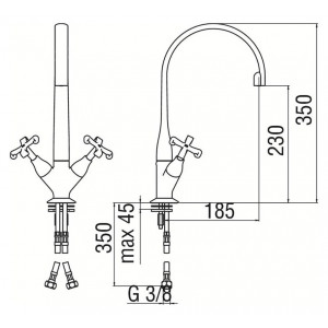Rubinetto bicomando lavello Carlos Primero cromo lucido - Nobili 2