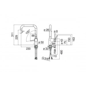 Miscelatore monocomando lavello Mania cromo lucido - Nobili 2
