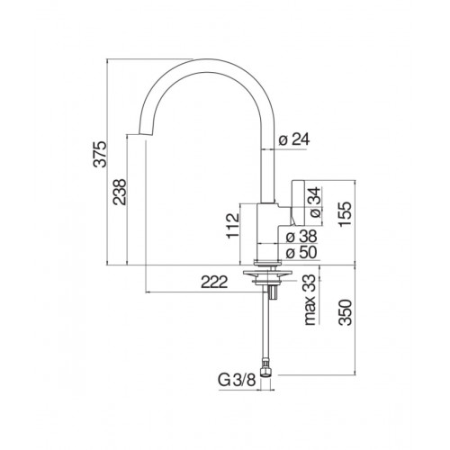 Miscelatore monocomando lavello Flag acciaio inox - Nobili Meglioalge