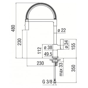 Miscelatore monocomando Flag cromo lucido con doccetta 2 getti Nobili 2