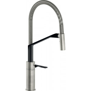 Miscelatore monocomando Heron inox spazzolato e nero opaco - Nobili