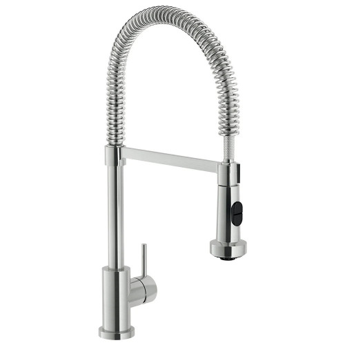 Miscelatore monocomando con doccetta Live inox spazzolato - Nobili