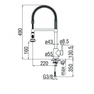 Miscelatore monocomando con doccetta Live inox spazzolato - Nobili 2