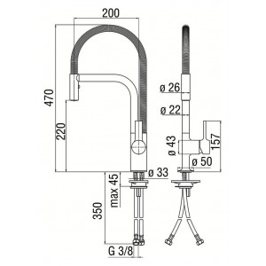 Miscelatore monocomando con doccetta Master cromo lucido - Nobili 2