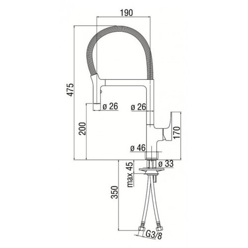 Miscelatore monocomando con doccetta per lavello Ypsilon cromo lucido