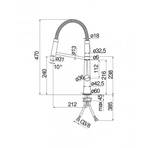 Miscelatore lavello Levante inox spazzolato Nobili con doccetta 2