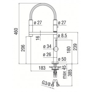 Miscelatore lavello Move inox spazzolato Nobili con doccetta estraibil 2
