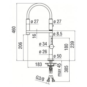 Miscelatore lavello Move Nobili cromo lucido/nero con doccetta 2