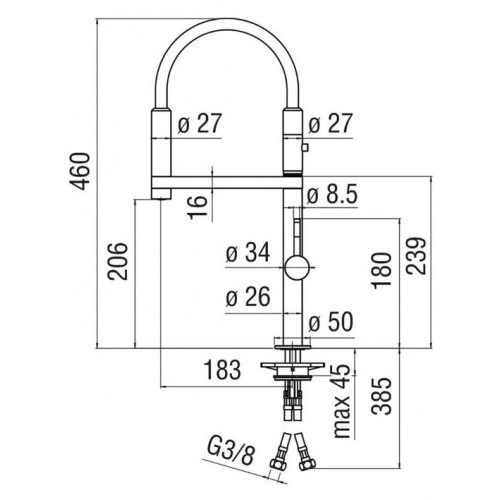 Miscelatore lavello Move Nobili cromo lucido/nero con doccetta