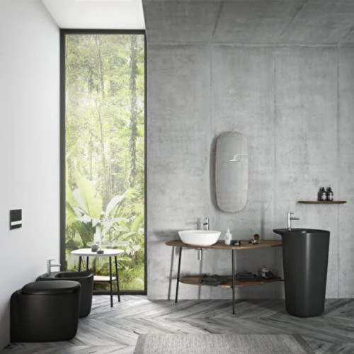 Plural sedile per vaso WC in duroplast nero opaco Vitra