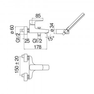 Miscelatore vasca Acquaviva cromo Nobili | Design e qualità 2
