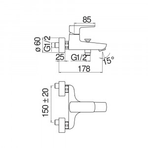 Miscelatore vasca esterno Acquaviva Nobili cromo | Meglioalge 2