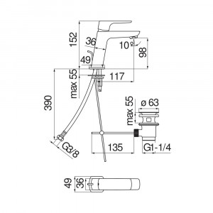 Miscelatore monocomando lavabo Acquaviva cromo Nobili con scarico 2