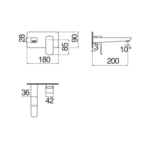 Miscelatore lavabo incasso Acquaviva cromo Nobili - Design moderno