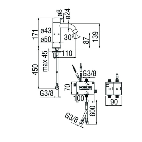 Miscelatore infrarossi per lavabo Live cromo Nobili - Meglioalge
