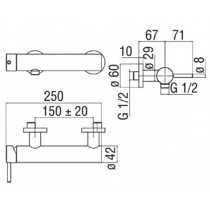 Miscelatore doccia a parete Live cromo Nobili | Acquista su Meglioalge 2