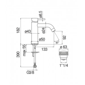 Miscelatore monocomando Live cromo Nobili con scarico push | Meglioalg 2