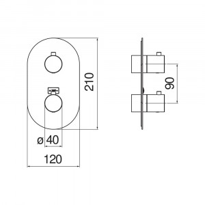 Miscelatore termostatico doccia 1 via Live cromo - Nobili | Meglioalge 2