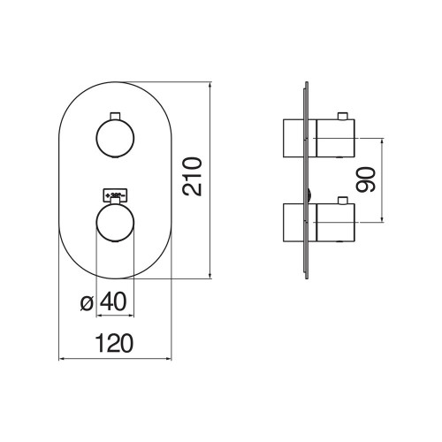 Miscelatore termostatico doccia 1 via Live cromo - Nobili | Meglioalge