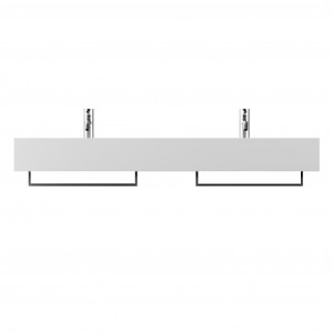 Lavabo sospeso Hide a due vasche in ceramica bianco lucido - Alice Cer 2