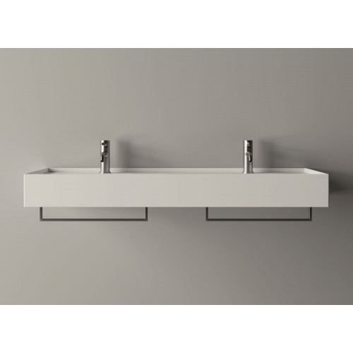Lavabo sospeso Hide a due vasche in ceramica bianco lucido - Alice Cer