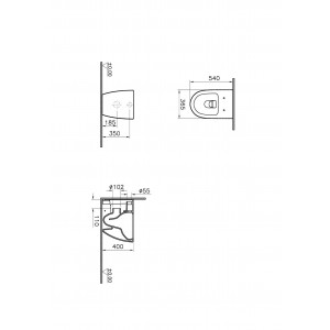 Vaso WC filomuro Sento con bordo rimless bianco - Vitra 2