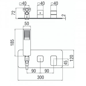 Miscelatore incasso 2 vie Live cromo lucido Nobili | Meglioalge 2