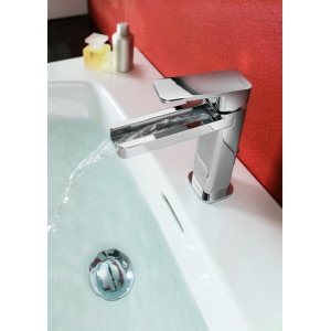 Miscelatore lavabo Loop cromo Nobili - Bocca a cascata e scarico 2