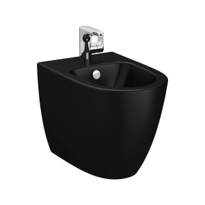 Bidet a terra filo muro Sento nero opaco - Vitra 2