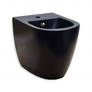Bidet a terra filo muro Sento nero opaco - Vitra