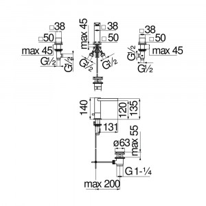 Rubinetto 3 Fori Loop Cromo Nobili – Eleganza e Cascata per Lavabo 2