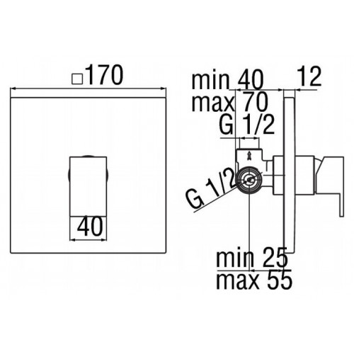 Miscelatore incasso doccia Ray cromo lucido Nobili | Meglioalge