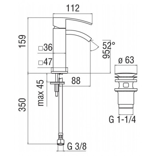 Miscelatore bidet Ray cromo lucido Nobili con saltarello | Meglioalge