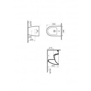 Bidet a terra filo muro Sento beige opaco - Vitra 2