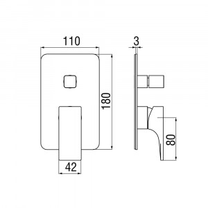 Miscelatore incasso doccia 2 vie Seven nero opaco - Nobili | Meglioalg 2