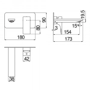 Miscelatore monocomando a parete Seven cromo lucido - Nobili 2