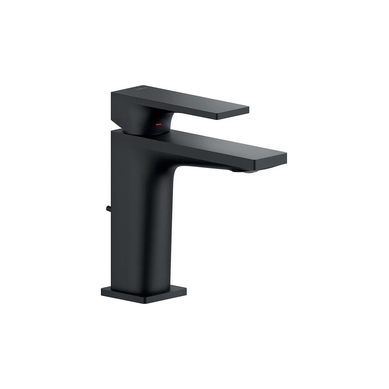 Miscelatore monocomando h 15,5 cm con scarico per lavabo Seven nero op