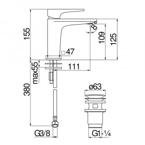Miscelatore lavabo Seven cromo lucido Nobili | Senza scarico - Meglioa 2