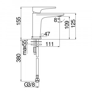 Miscelatore monocomando Seven cromo lucido Nobili | Senza scarico 2