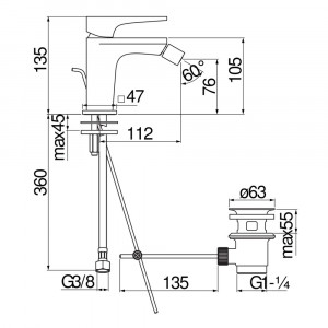 Miscelatore Bidet Seven Nero Opaco Nobili - Design Moderno | Meglioalg 2