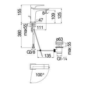 Miscelatore monocomando lavabo Seven cromo lucido Nobili | Meglioalge 2