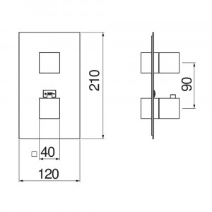 Miscelatore termostatico incasso 1 via Seven cromo lucido - Nobili 2