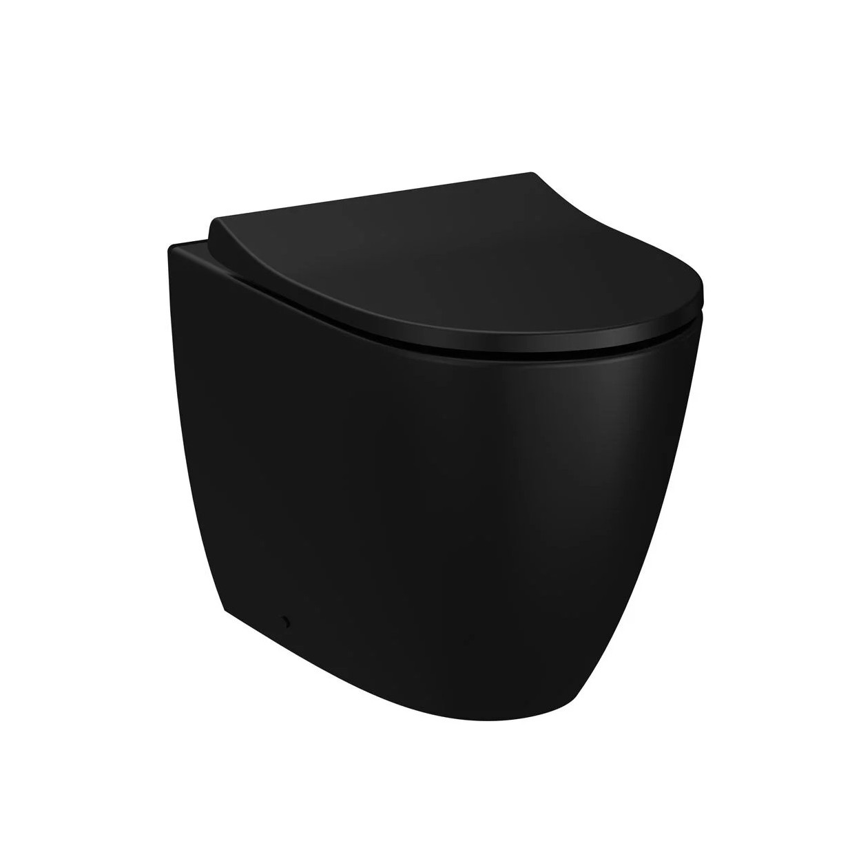 Vaso WC a pavimento filo muro senza brida Sento nero opaco - Vitra