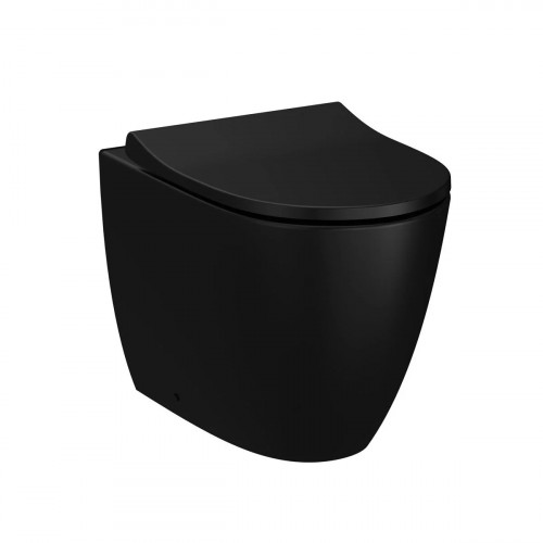 Vaso WC a pavimento filo muro senza brida Sento nero opaco - Vitra
