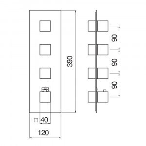 Miscelatore termostatico incasso 4 vie Seven cromo lucido - Nobili 2